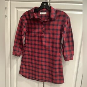 Zara Kids Girls Plaid Flannel Shirt Dress Sz 9 3/4 Holiday, Christmas, Winter.
